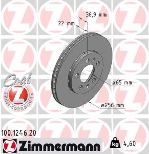 Tarcza hamulcowa ZIMMERMANN 100.1246.20 8Z0615301D