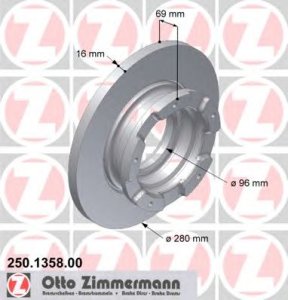 Tarcza hamulcowa ZIMMERMANN 250.1358.00 1451161