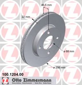 Tarcza hamulcowa ZIMMERMANN 100.1204.00 443615301B