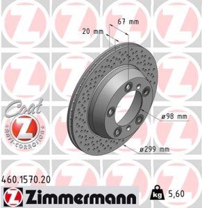 Tarcza hamulcowa ZIMMERMANN 460.1570.20 98735240101