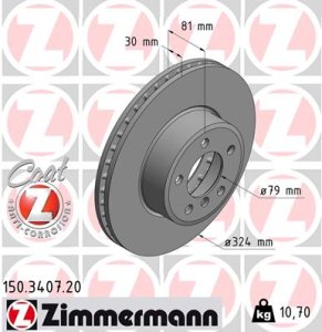 Tarcza hamulcowa ZIMMERMANN 150.3407.20 34116750265