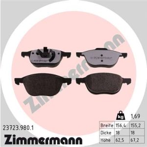 Klocki hamulcowe ZIMMERMANN 237239801 23723180 FORD FOCUS II  04-