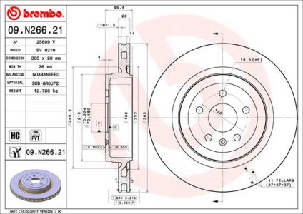 Tarcza hamulcowa BREMBO 09N26621 6006431