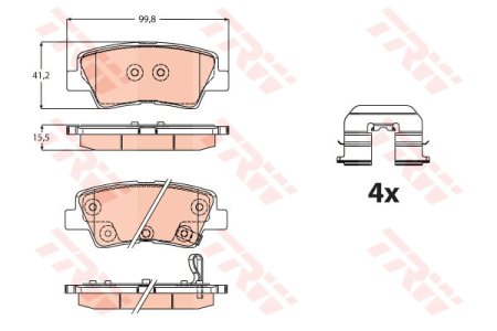 KLOCKI HAMULC. KIA SOUL ELECTRIC  14- TYŁ