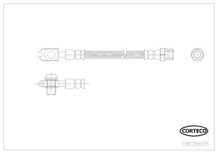 PRZEWÓD HAMULCOWY GIĘTKI CORTECO 19036605 1K0611775D VW TL