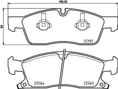 Klocki hamulcowe BREMBO P37022 68052370AC JEEP GRAND CHEROKEE  11- PRZÓD