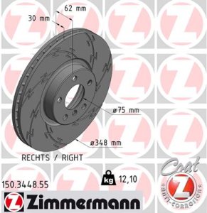 Tarcza hamulcowa ZIMMERMANN 150344855 34116771986 BMW X5 E70  07- PP