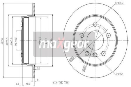 TARCZA HAM. DB T. W169 B-KLASA Z POWŁOKĄ ANTYKOROZYJNĄ