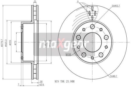 TARCZA HAM. FIAT P. DUCATO 06- Z POWŁOKĄ ANTYKOROZYJNĄ