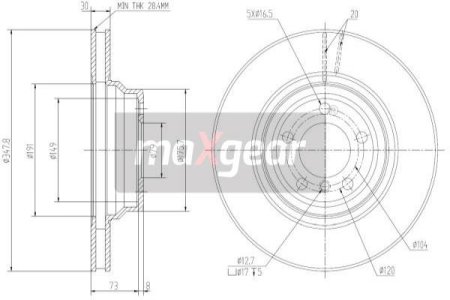 TARCZA HAM. BMW P. E60/E65
