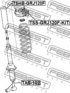 TULEJA AMORTYZATORA TOYOTA P. LAND CRUISER 90, LAND CRUISER PRADO 3.0D/3.4/4.0 03.96-12.10 LEXUS GX470 UZJ120 2002.11-2009.08