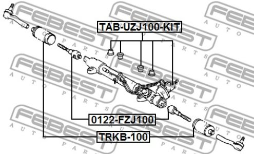 ZESTAW TULEI PRZEKŁ. KIER LEXUS LX470 UZJ100 1998.01-2007.08