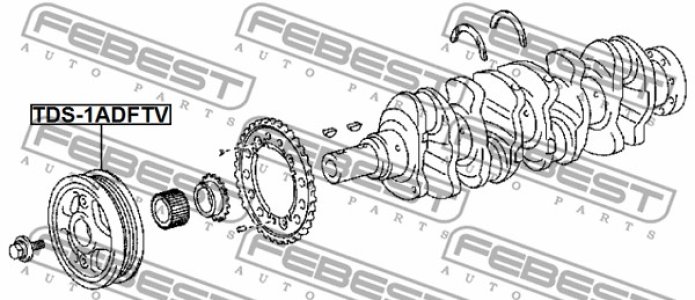 KOŁO PASOWE WAŁU KORBOWEGO TOYOTA AVENSIS SEDAN (ZRT27, ADT27)