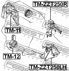 PODUSZKA SIL. TOYOTA T. AVENSIS ADT25,AZT25,CDT250,ZZT25 2003.01-2008.11 [EU]