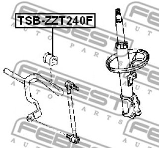 GUMA STAB. TOYOTA P. COROLLA VERSO AUR10,CUR10,ZNR1# 2004.02-2009.02 23MM