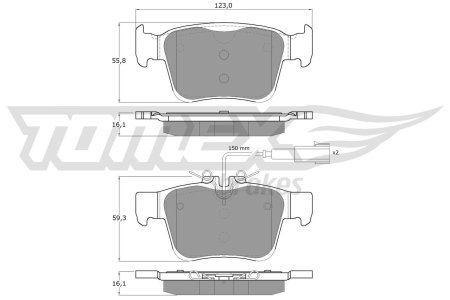 KLOCKI HAMULCOWE TOMEX brakes 18161 77367718 ALFA ROMEO GIULIA 15- TYŁ