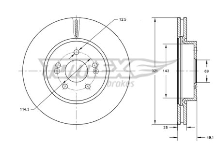 TARCZA HAMULCOWA TOMEX brakes TX73 32 517122B700 HYUNDAI SANTA FE II 06- PRZÓD