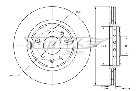 TARCZA HAMULCOWA TOMEX brakes TX73 45 4422285 OPEL VIVARO 14