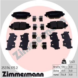 Klocki hamulcowe ZIMMERMANN 25376 175 2 68144209AA LANCIA VOYAGER 11-14 TYŁ