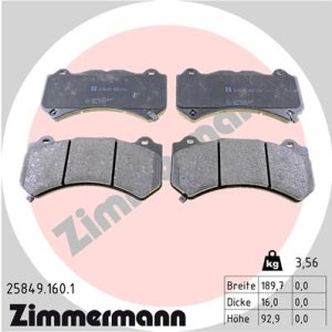 Klocki hamulcowe ZIMMERMANN 25849 160 1 68144427AA JEEP GRAND CHEROKEE 10- PRZÓD