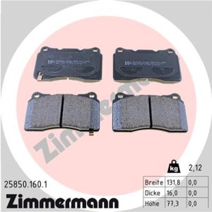 Klocki hamulcowe ZIMMERMANN 25850 160 1 45022TGHA01 HONDA CIVIC X 17- PRZÓD