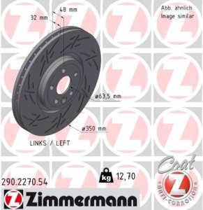 Tarcza hamulcowa ZIMMERMANN 290.2270.54 T4N1803 JAGUAR XE 15- LP