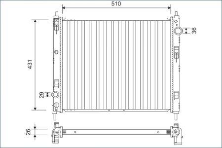 Chłodnica silnika VALEO 701160 214101KK0A NISSAN