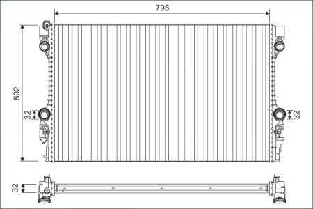 Chłodnica silnika VALEO 701126 97010613102 PORSCHE