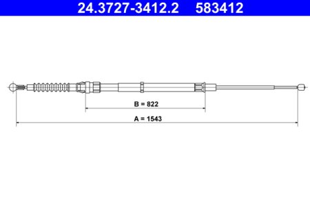 Linka hamulca ręcznego ATE 24.3727-3412 5Q0609721AT SKODA OCTAVIA III 12-20