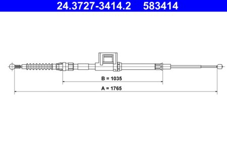 Linka hamulca ręcznego ATE 24.3727-3414 5Q0609721BF SKODA OCTAVIA III 12-20
