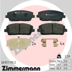 Klocki hamulcowe ZIMMERMANN 26157.170.2 58101C5A75 KIA SORENTO III 15- przód