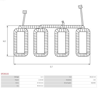 Uzwojenie rozrusznika AS-PL SF2011S 