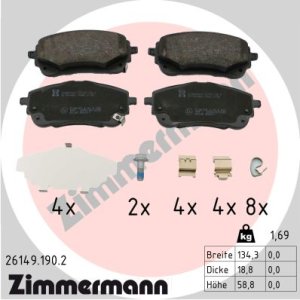 Klocki hamulcowe ZIMMERMANN 26149.190.2 0446502470 TOYOTA COROLLA 19- przód