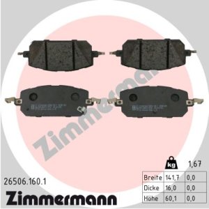 Klocki hamulcowe ZIMMERMANN 26506.160.1 DNYJ3328Z MAZDA MX-30 20- przód