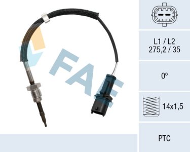 Czujnik temperatury spalin FAE 68047 0855410 OPEL