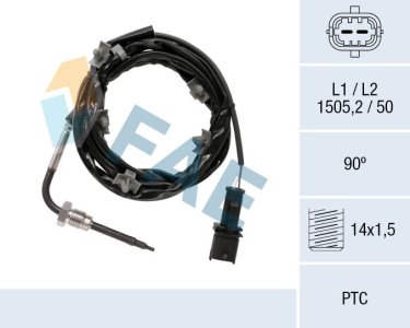 Czujnik temperatury spalin FAE 68088 55558578 OPEL