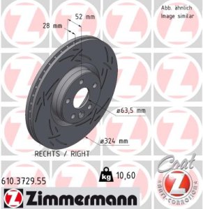 Tarcza hamulcowa ZIMMERMANN 610.3729.55 31423305 VOLVO XC60 I 08-17 PP