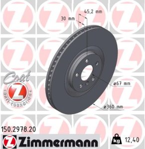 Tarcza hamulcowa ZIMMERMANN 150.2978.20 34106884002 BMW 1 F40 19- PP
