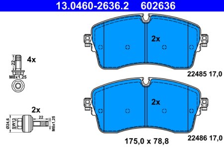 Klocki hamulcowe ATE 13.0460-2636 LR091308 przód LAND ROVER DISCOVERY SPORT 14