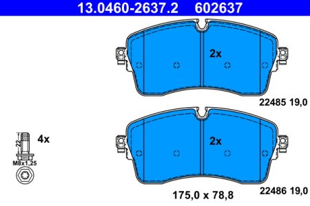 Klocki hamulcowe ATE 13.0460-2637 LR091568 LAND ROVER DISCOVERY SPORT 14