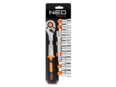 Klucze nasadowe 1/2, NEO Tools 10-030 zestaw 12 szt. 