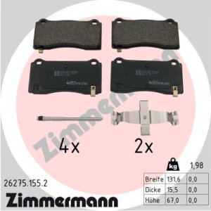 Klocki hamulcowe ZIMMERMANN 26275.155.2 800824000A TESLA MODEL 3 17- przód