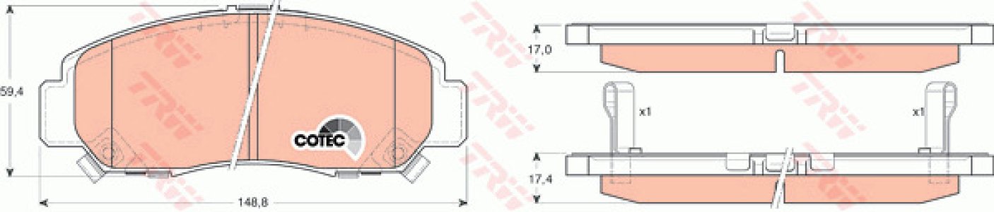 Klocki hamulcowe TRW GDB3268 23729170 przód