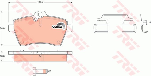 Klocki hamulcowe TRW GDB1630 1694200320