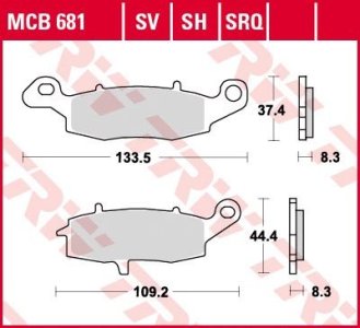 Klocki hamulcowe TRW MCB681 