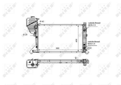 Chłodnica silnika NRF 55349 5104177AA