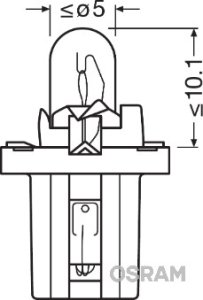 ŻARÓWKA KONTROLKI W OBUDOWIE ZIELONA OSRAM 2722MFX 2W 12V 10 SZT