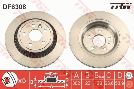 Tarcza hamulcowa TRW DF6308 31277357