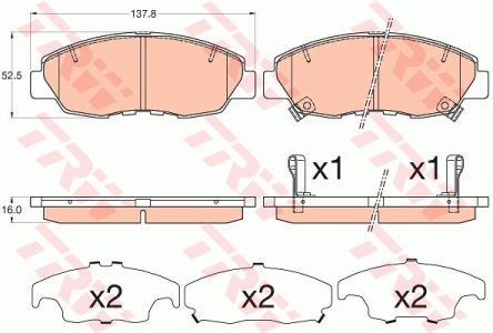Klocki hamulcowe TRW GDB3609 45022TR3A00