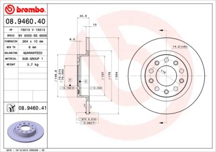Tarcza hamulcowa BREMBO 08.9460.41 51806283
